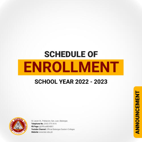 Schedule of Enrollment SY 2022-2023_01 - Cover